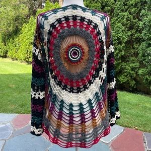Free People RARE Rainbow Crochet Sweater S